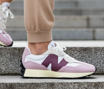 NEW BALANCE 327 "2025" Unisex Sneaker Shoes Leather White Pink ~ various sizes~ - Image 1 of 4