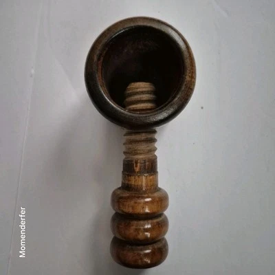 Vintage Working Collectible Hardwood Screw Type Handheld Nutcracker Decorative - Image 1 of 4