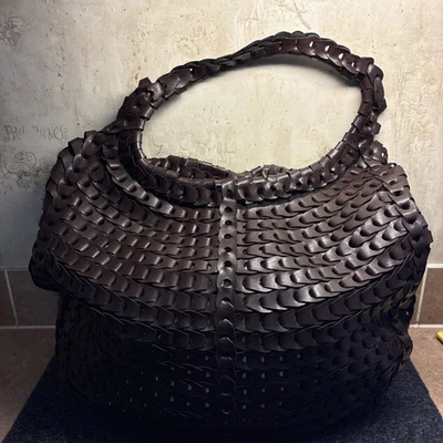 Bolso de Mano Hobo Grande Imitación Cuero Tejido Aldo Marrón Oscuro Marrón Holgado Foto 1 de 4