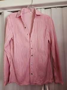 Nuevo en bolso para mujer rosa manga larga abotonada poli spandex talla S sin estrenar - Imagen 1 de 6