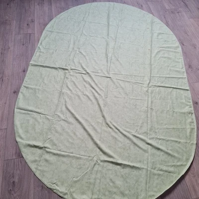 Tischdecke 220x140cm Hellgrün Oval Beidseitig Nutzbar Vintage Retro Stoffdecke - Bild 1 von 4