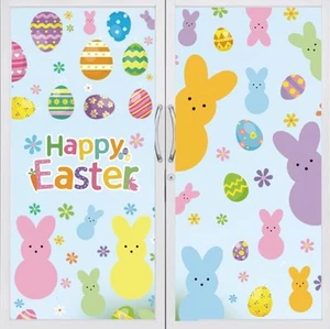 Easter Window Clings, Bunny Rabbit Stickers, Double-Side, - Picture 1 of 7