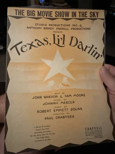 M 1949 Revue Sheet Music TEXAS, LIL’ DARLIN’ Movie Show In The Sky - Picture 1 of 1