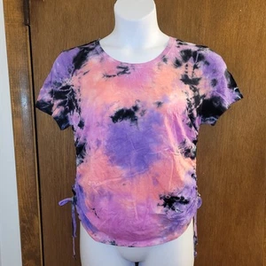 Victoria Secret ROSA T Camiseta Rosa Tie Dye Logo Manga Corta Nuevas Corbatas Laterales - Imagen 1 de 5