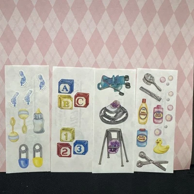 90-е винтажные наклейки Creative Memories детская тема 4 листа детские игрушки и еда - Изображение 1 из 3