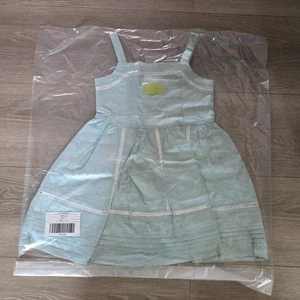 Janie and Jack Lace Trim Flutter Sleeve Dress Size 3 Blue - Picture 1 of 3