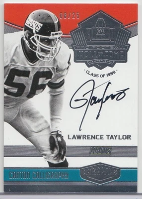 2016 PANINI PLATES & PATCHES LAWRENCE TAYLOR CANTON CALLIGRAPHY AUTO 8/25 - Image 1 of 2