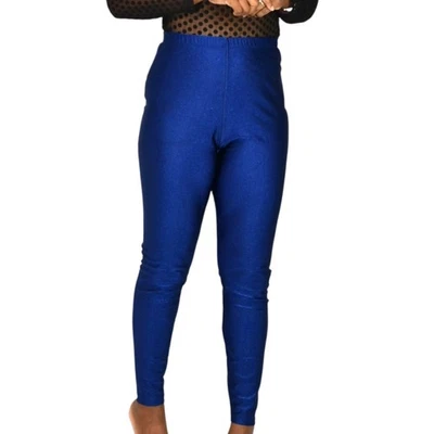 Leggings Hanes Brillantes XL Azul Aeróbicos Fitness Años 90 Ropa Activa Yoga Nylon Foto 1 de 4