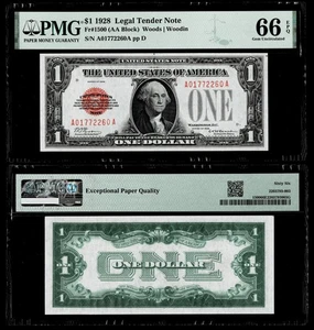 FR.#1500 1928 $1 Legal Tender US Note PMG GEM UNCIRCULATED 66 EPQ - Picture 1 of 1