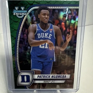Patrick Ngongba 2024-25 Bowman Chrome U 1st Green Reptilian /75 #58 Duke - Bild 1 von 3