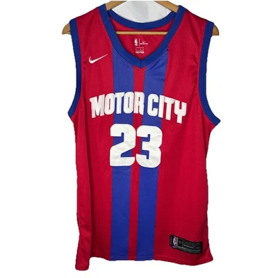 Camiseta cosida roja de la NBA Detroit Pistons Nike Motor City Blake Griffin #23 talla 50 Foto 1 de 4