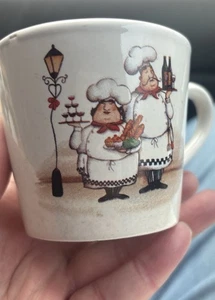 Trisa 4" Kaffeetasse Becher französische Köche Vintage selten Rarität  - Bild 1 von 7