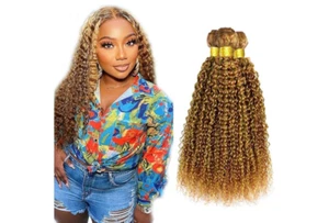 Cofamiso Human Hair Bundles 20 / 22 / 24 Honey Blonde Chocolate Brown Ext P27/30 - Picture 1 of 8