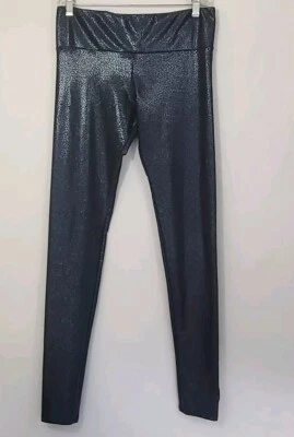 Purusha People Mosaic  Leggings Silver Black/Blue Large Handmade - Image 1 of 4