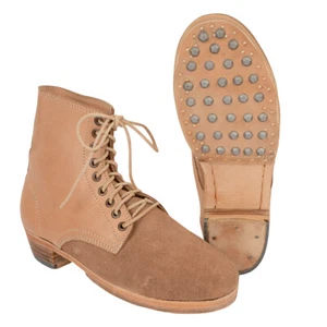 WW2 German M43 Low Boots - Repro Army Military Hobnail Leather All Sizes New - Picture 1 of 10