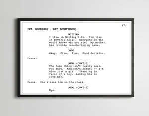 POSTER Istantanea sceneggiatura di Notting Hill! (fino a 24""x36") - film - film - regalo - Foto 1 di 5