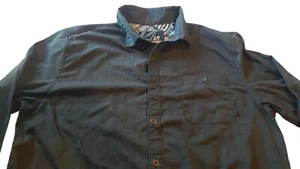 Amplify Men's Long Sleeve Shirt Dar Gray Button Up Size Large Trendy Designer - Picture 1 of 19