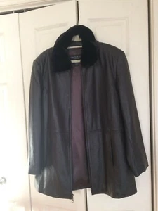 Centigrade Genuine Leather Women’s Jacket With Removable Faux Fur Collar Size L - Picture 1 of 7