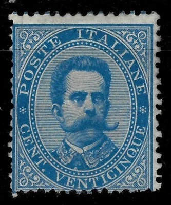 Италия 1879 ☀ 25 c синий / король Умберто I 25c SASSONE N. 40 600e ☀ MH штамп - Изображение 1 из 2