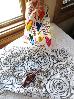 BRIGHTON 全新带标签锚皮带链银色 M 码可调节尺寸标签 98 美元 — 第 1/4 张图片