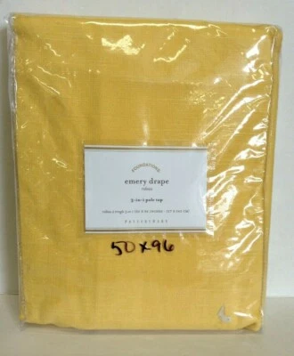 Pottery Barn PB Emery Linen cotton lining Drape Panels Curtains 50X96 MARIGOLD  - Image 1 of 4