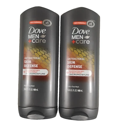 2x Dove Men + Care Skin Defense Antibacterial Body Face Wash 13.5 oz Each New - Image 1 of 4