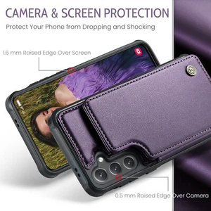 Funda tipo billetera abatible de cuero con soporte magnético a prueba de golpes para Samsung A16 5G/A36/A56 5G - Imagen 1 de 19