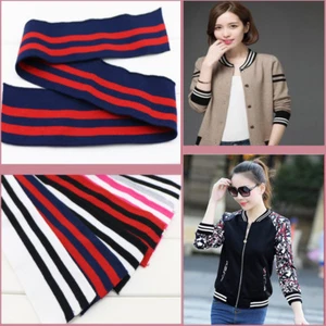 Stripe Elastic Knitted Cuffs Hem Baseball uniform Rib so Bottom Clothing Fabric - Bild 1 von 7