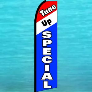 TUNE UP SPECIAL ADVERTISING FEATHER SWOOPER FLAG Auto Repair Bow Banner Flutter - Picture 1 of 5
