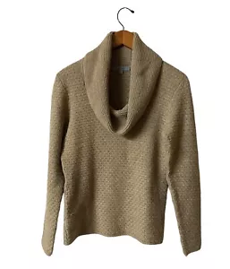 Classiques entier womens cowl neck sweater natural brown alpaca wool SIze-S - Picture 1 of 4