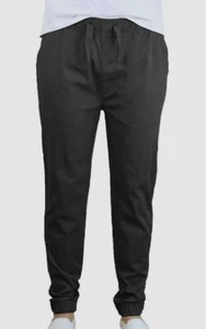 Galaxy By Harvic Men's Black Slim Fit Elastic Waist Cuff Jogger Pants Size L - Picture 1 of 4