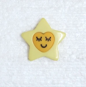 JHB Lullaby Star Button 21mm Shank Yellow Sleepy Face Baby Kids Sewing Art Craft - Picture 1 of 12