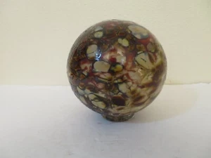 5.5" Brown Colors Hand Blown Art Glass Float Oregon Coast 2023 Signed K Howard - Picture 1 of 22