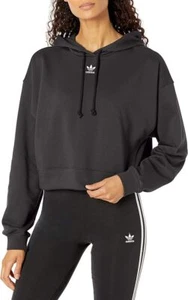 Adidas Originals kurzes Damen-Hoodie-Sweatshirt - schwarz - Größe Medium - Bild 1 von 2