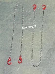 scx24 accessories 1/24 scale tow/recovery chains stainless steel x2 chains - Picture 1 of 4
