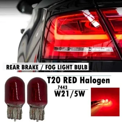 2 x 580 W21W/5W Red bulb stop tail fog light bulb 7443 capless 12v 21w 5w - Image 1 of 4