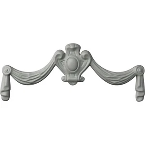 Ekena Millwork 12 5/8"W x 5 1/8"H x 5/8"P Federal Swag & Drop Onlay, White - Picture 1 of 10