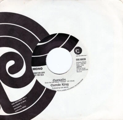 Carole King - Corazon / That's How Things Go Down 7" 45 - Image 1 of 4
