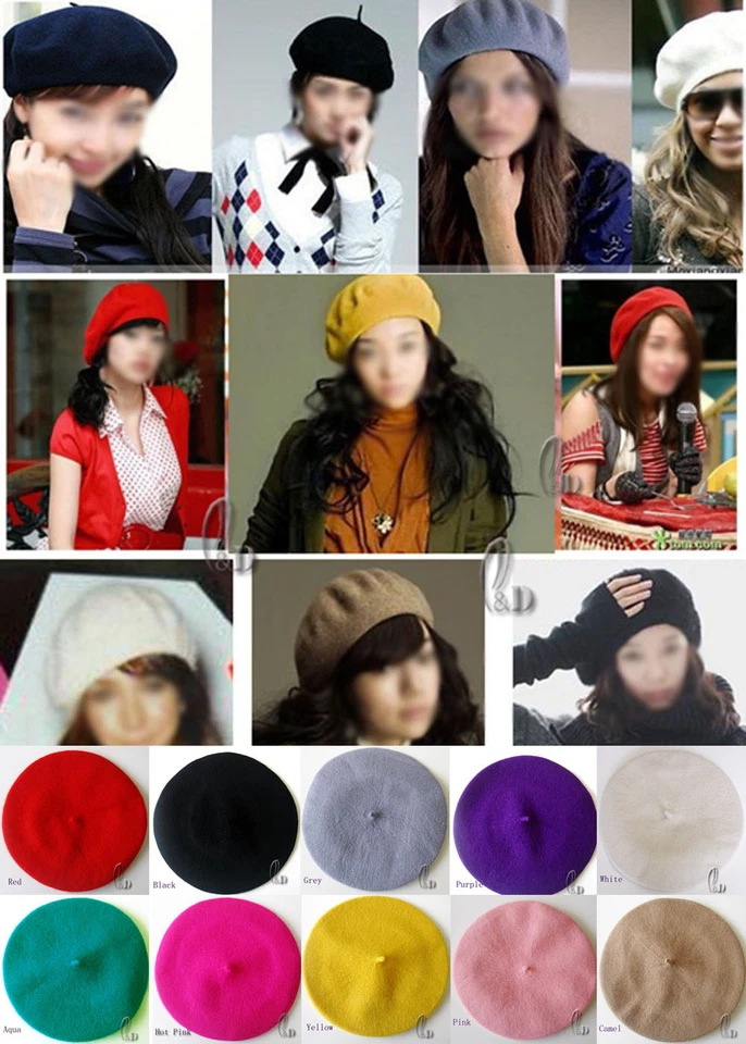 AU SELLER Unisex Wool French Beret Newsboy Hat Cap Tam in multiple colour hat004 - Image 1 of 1