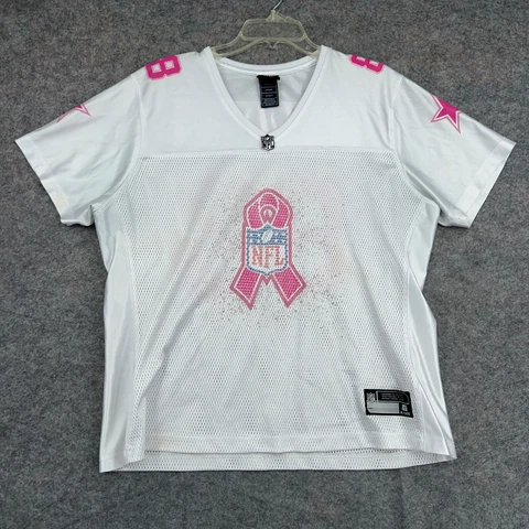 Dez Bryant Jersey #88 Womens 2XL White Pink Breast Cancer Awareness NFL Apparel Cover