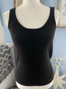 A New Day Tank Top Scoop Neck Sleeveless Shirt Black Ribbed Sweater Medium M NWT - Picture 1 of 6