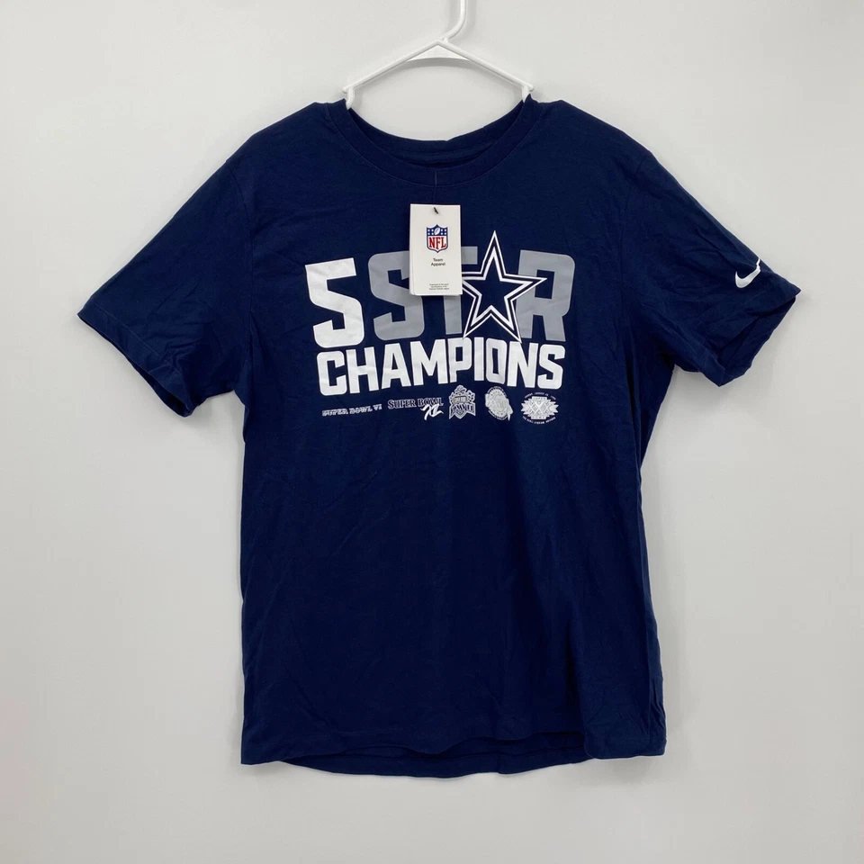 Dallas Cowboys Nike 5 Star Champions Navy Short Sleeve Shirt Men's Size Large