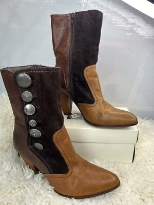 True Religion Hermosas Botas Hilda de Cuero Camel/Chocolate Mujer Talla 6.5 Foto 1 de 4