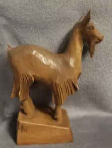Cabra de montaña noruega de madera de colección, arte popular noruego tallado a mano, firmado - Imagen 1 de 8