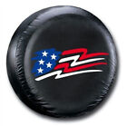 27"  Wheel Spare Tire Cover For Honda CR-V American Flag Logo Black PVC Leather