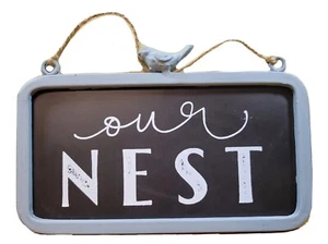 "OUR NEST" Bird Frame Hangable Wall Art Sign, Wedding/ Shower Gift, New - Picture 1 of 3
