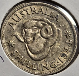 Moneda de plata de 1 chelín Australia 1944 XF - ¡Gran moneda! - Imagen 1 de 2