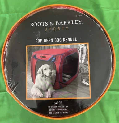 Boots & Barkley Sporty Pop Open Pet Kennel Red Large Dog Up To 70lbs Travel - Image 1 of 3