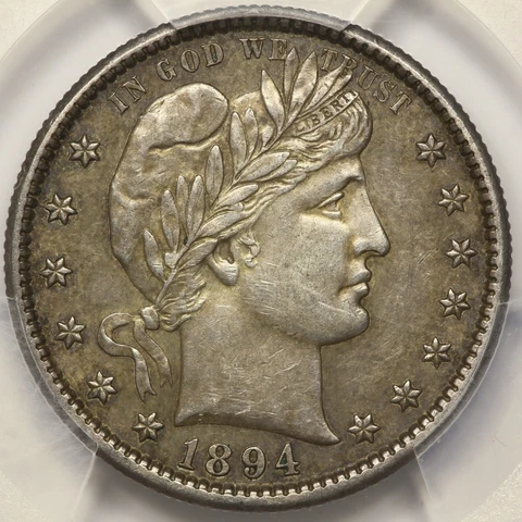 1894 S Barber Quarter 25C- PCGS AU 50 Cover
