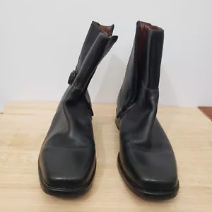 Cole Haan Country Damen 9 B schwarz Leder Reißverschluss Schnalle Stiefel d12160 - Bild 1 von 16